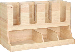  Olympia Organisateur de gobelets et condiments en bois d'h&eacute;v&eacute;a 450x405x240mm 