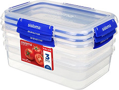  Sistema Bo&icirc;tes alimentaires rectangulaires Klip It Plus 2,2L (lot de 3) 