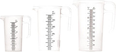  Pro-Measures Ensemble de pichets gradu&eacute;s en polypropyl&egrave;ne 250 ml, 500 ml et 1 L 