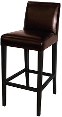  Bolero Tabouret de bar haut avec dossier en simili cuir marron fonc&eacute; 