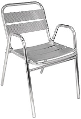  Bolero Fauteuils empilables en aluminium avec accoudoirs x4 