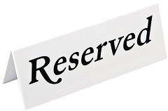  Olympia Chevalet de table en plastique r&eacute;serv&eacute; 