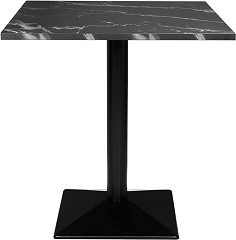  Bolero Table carr&eacute;e Complete effet pierre noire 700mm 