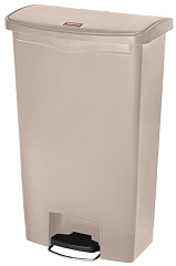  Rubbermaid Poubelle &agrave; p&eacute;dale frontale Slim Jim beige 68L 