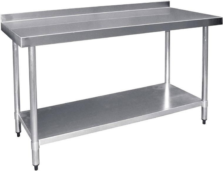  Vogue Table de pr&eacute;paration avec rebord en acier inoxydable 1200 x 600mm 