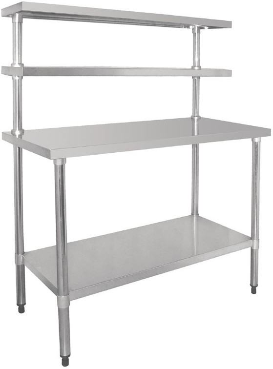  Vogue Table inox avec 2 &eacute;tag&egrave;res sup&eacute;rieures 1200mm 