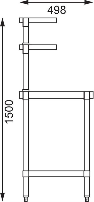  Vogue Table inox avec 2 &eacute;tag&egrave;res sup&eacute;rieures 1200mm 