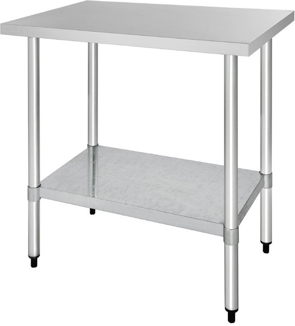  Vogue Table de pr&eacute;paration sans rebord en acier inoxydable 900 x 600mm 