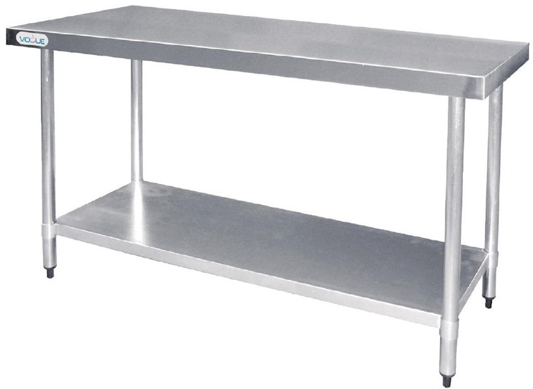  Vogue Table de pr&eacute;paration sans rebord en acier inoxydable 1200 x 600mm 