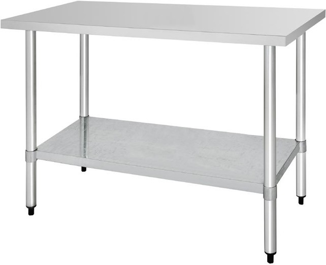  Vogue Table de pr&eacute;paration sans rebord en acier inoxydable 1500 x 600mm 