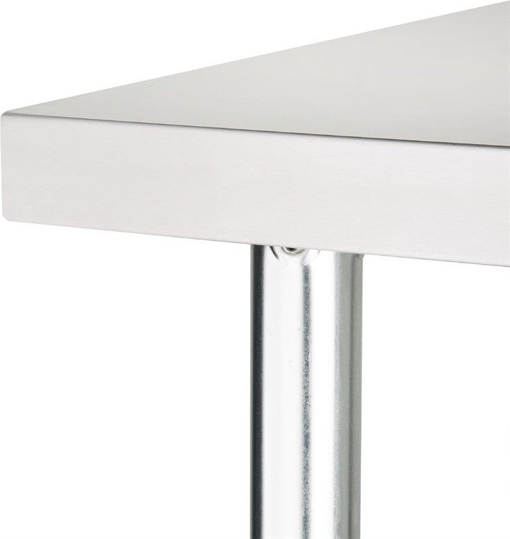 Vogue Table de pr&eacute;paration sans rebord en acier inoxydable 1500 x 600mm 