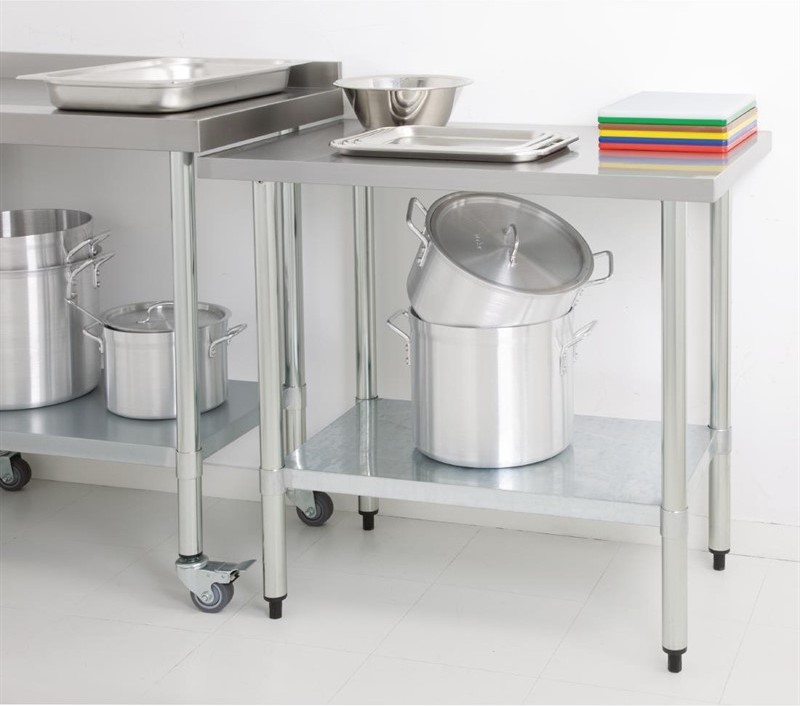  Vogue Table de pr&eacute;paration sans rebord en acier inoxydable 1500 x 600mm 