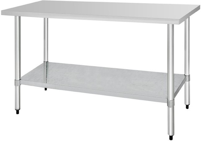  Vogue Table de pr&eacute;paration sans rebord en acier inoxydable 1800 x 600mm 