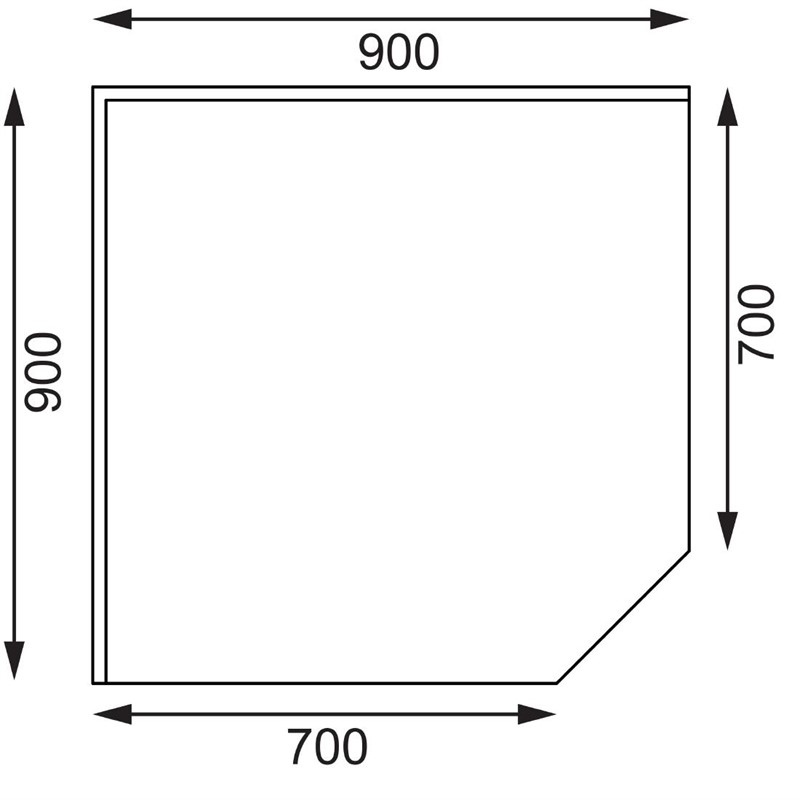  Vogue Table d'angle inox 700mm 