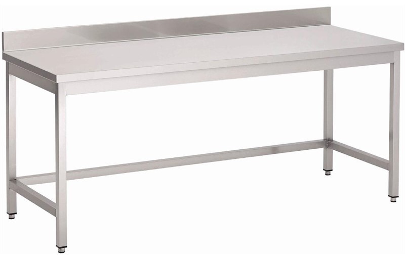  Gastro M Table inox sans &eacute;tag&egrave;re basse avec dosseret 1000 x 700 x 850mm 