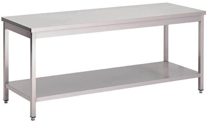  Gastro M Table inox avec &eacute;tag&egrave;re basse 700 x 700 x 850mm 