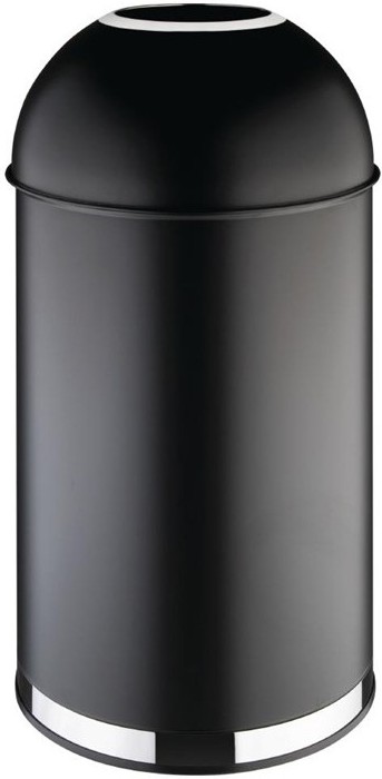 Bolero Poubelle d&ocirc;me ouverte en acier noire 40L 