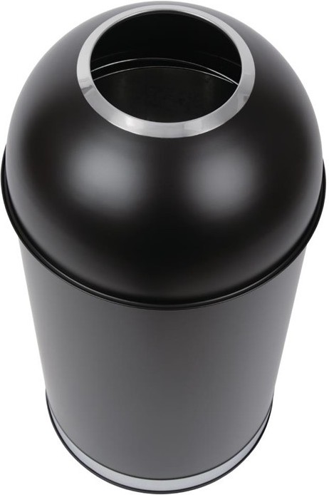  Bolero Poubelle d&ocirc;me ouverte en acier noire 40L 