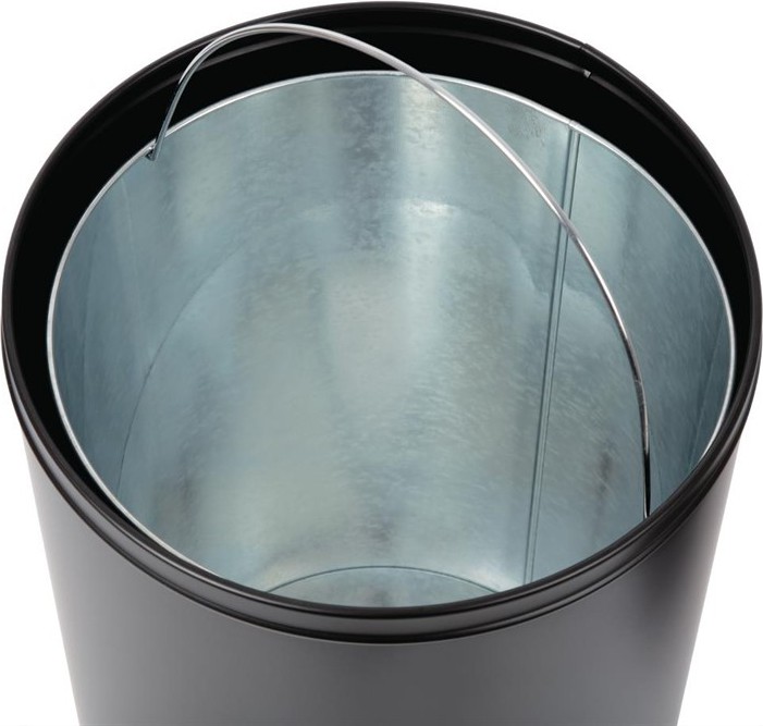  Bolero Poubelle d&ocirc;me ouverte en acier noire 40L 