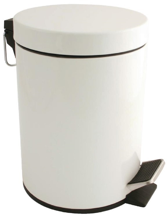  Bolero Poubelle &agrave; p&eacute;dale blanche 5L 