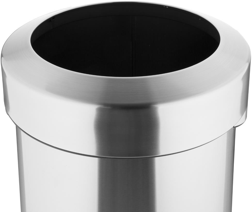  Bolero Poubelle en acier bross&eacute; avec couvercle ouvert 70L 
