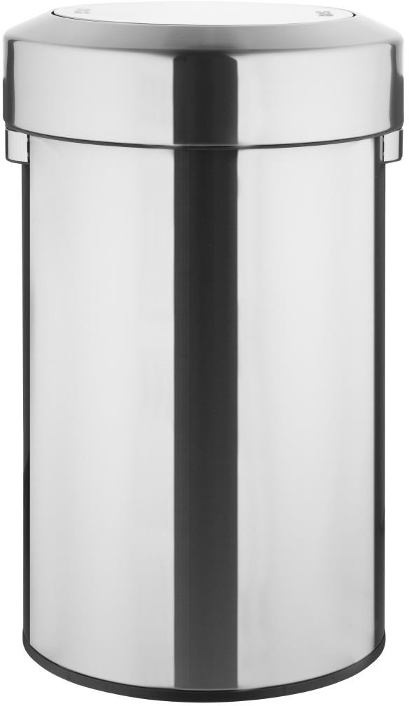  Bolero Poubelle en acier bross&eacute; avec couvercle basculant 70L 