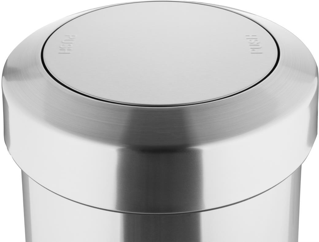  Bolero Poubelle en acier bross&eacute; avec couvercle basculant 70L 