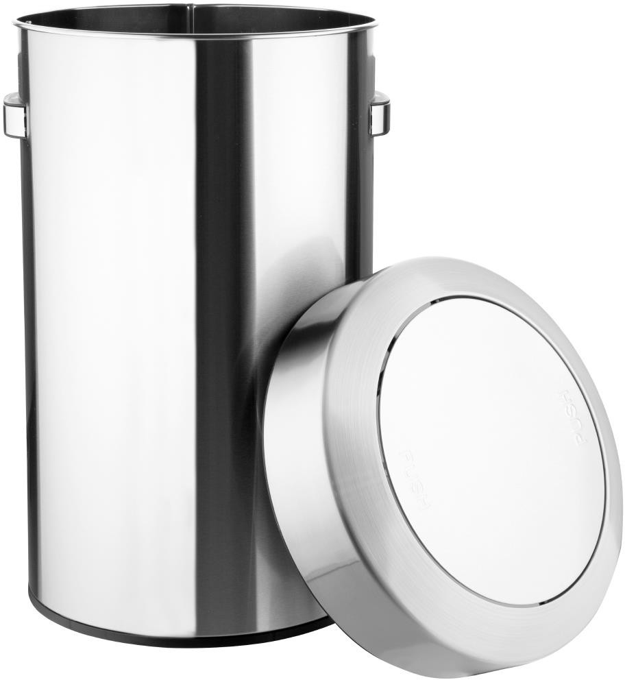  Bolero Poubelle en acier bross&eacute; avec couvercle basculant 70L 