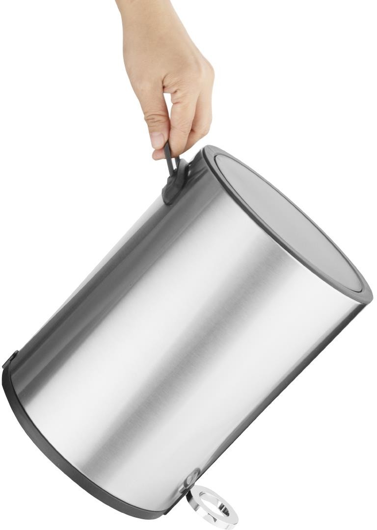  Jantex Poubelle &agrave; p&eacute;dale ronde en acier bross&eacute; 6L 