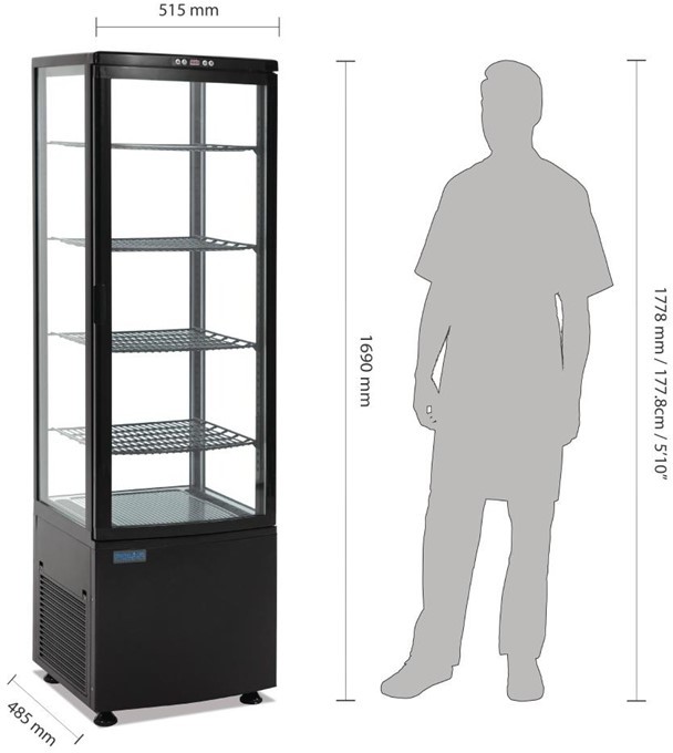  Polar Vitrine r&eacute;frig&eacute;r&eacute;e avec portes incurv&eacute;es S&eacute;rie C 235L 