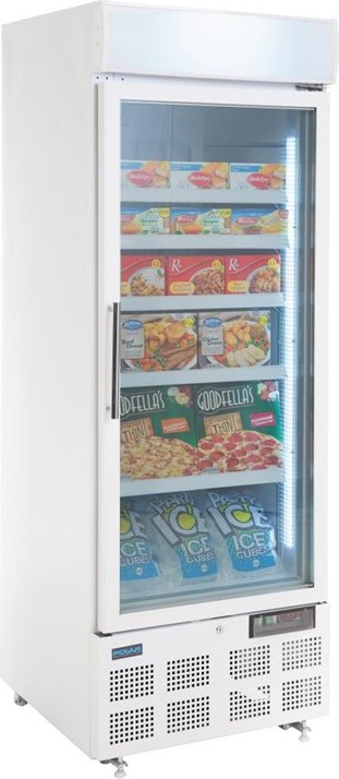  Polar Vitrine r&eacute;frig&eacute;r&eacute;e n&eacute;gative une porte avec bandeau lumineux S&eacute;rie G 412L 