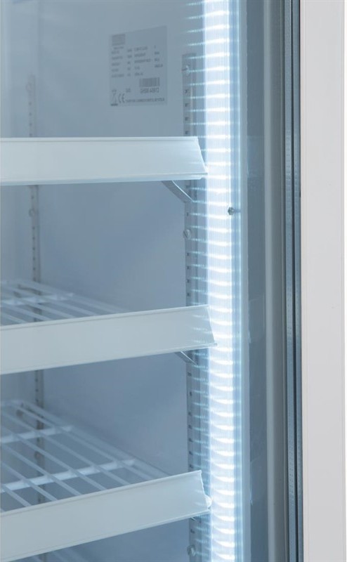  Polar Vitrine r&eacute;frig&eacute;r&eacute;e n&eacute;gative une porte avec bandeau lumineux S&eacute;rie G 412L 