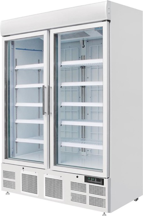  Polar Vitrine r&eacute;frig&eacute;r&eacute;e n&eacute;gative deux portes avec bandeau lumineux S&eacute;rie G 920L 