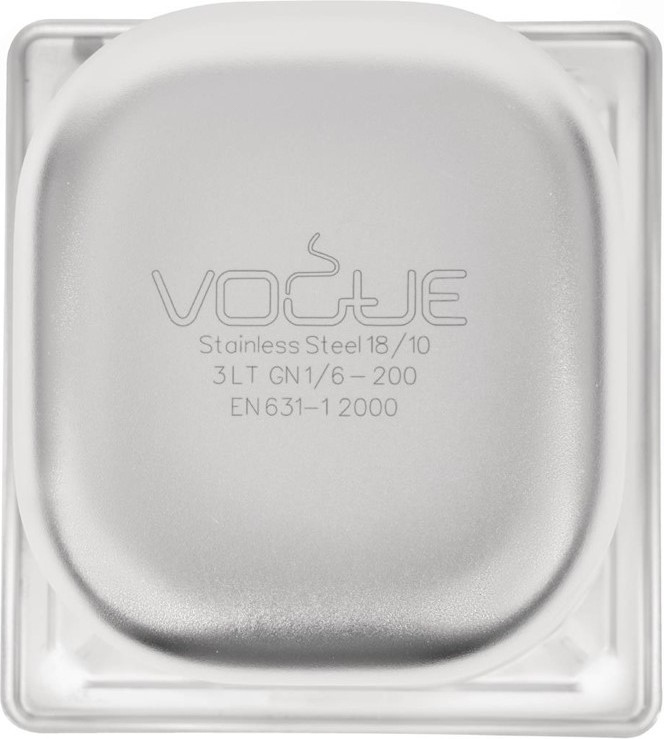  Vogue Bac inox 18/10 GN 1/6 200mm 