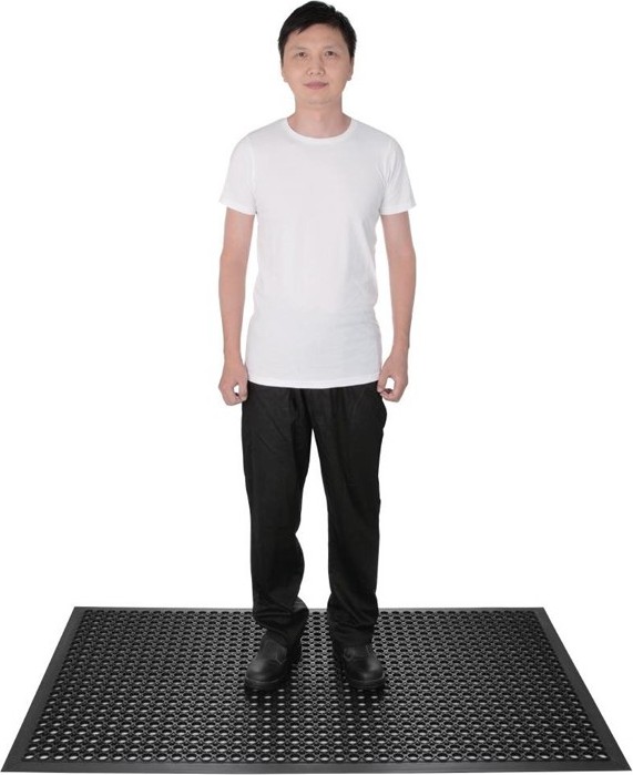  Jantex Tapis en caoutchouc anti-fatigue noir 