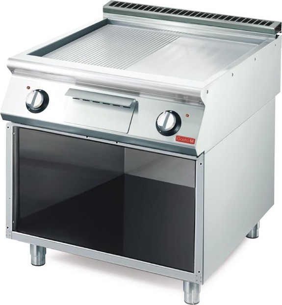  Gastro M Plancha &eacute;lectrique 700 avec plaque demie lisse demie rainur&eacute;e chrom&eacute;e GM70/80FTRES-CR 