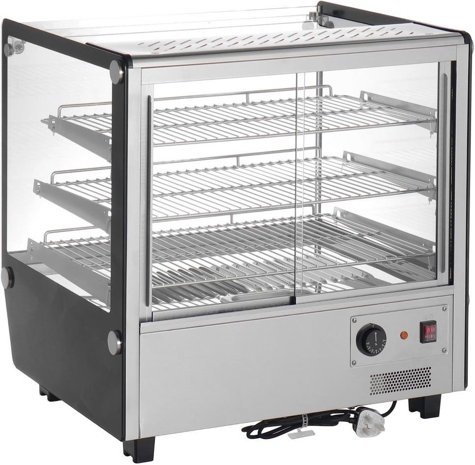  Buffalo Vitrine chauffante de comptoir carr&eacute;e 120L 