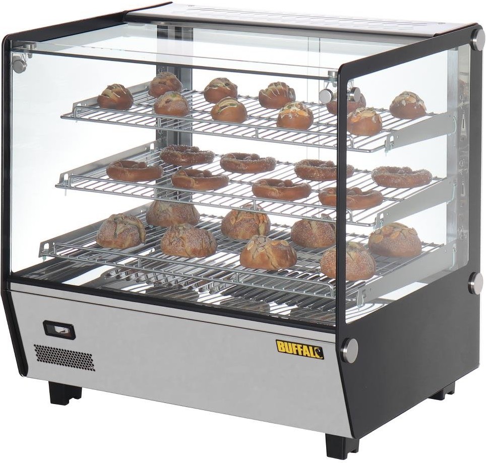  Buffalo Vitrine chauffante de comptoir carr&eacute;e 120L 