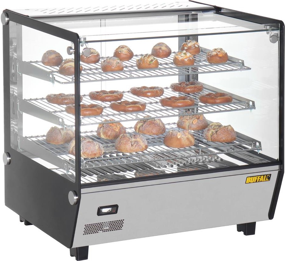  Buffalo Vitrine chauffante de comptoir carr&eacute;e 120L 
