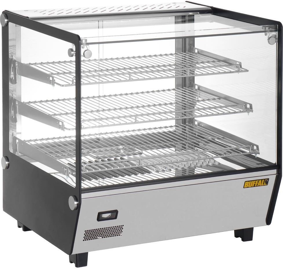  Buffalo Vitrine chauffante de comptoir carr&eacute;e 120L 
