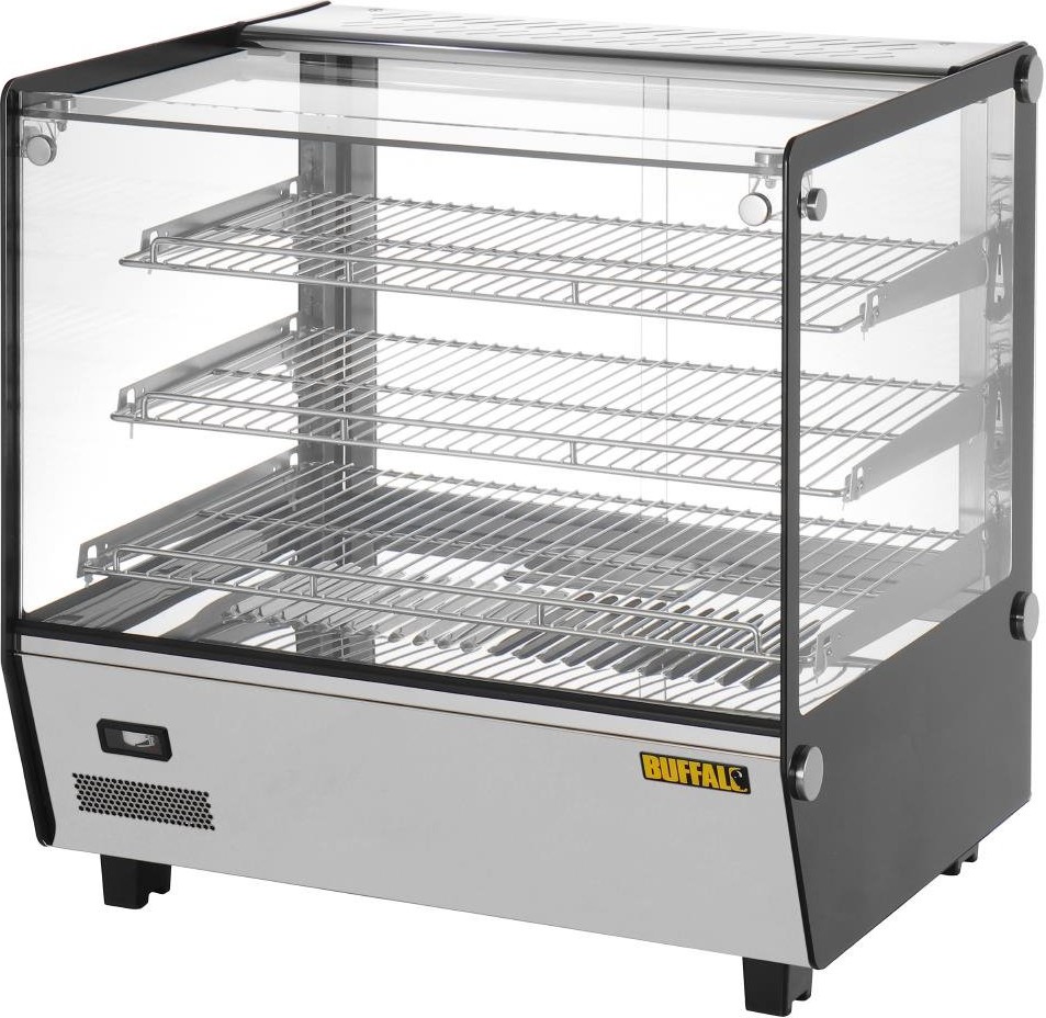  Buffalo Vitrine chauffante de comptoir carr&eacute;e 120L 