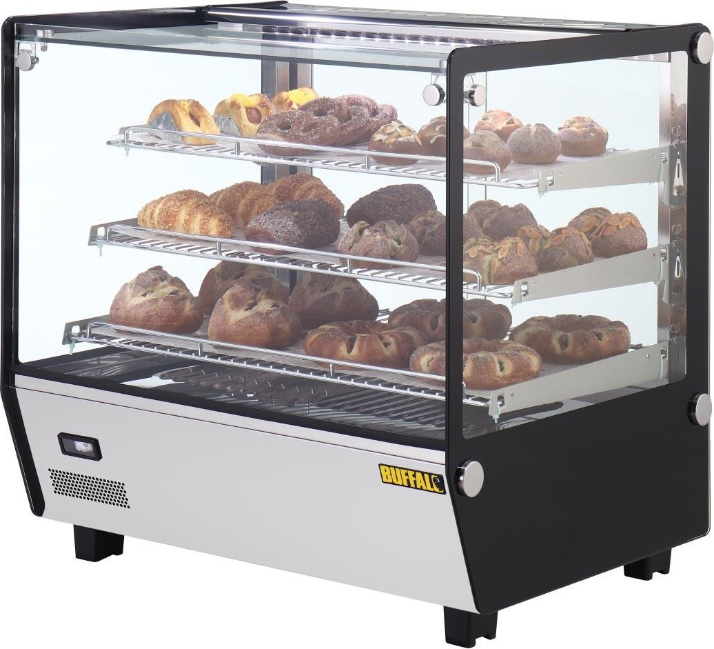  Buffalo Vitrine chauffante de comptoir carr&eacute;e 120L 