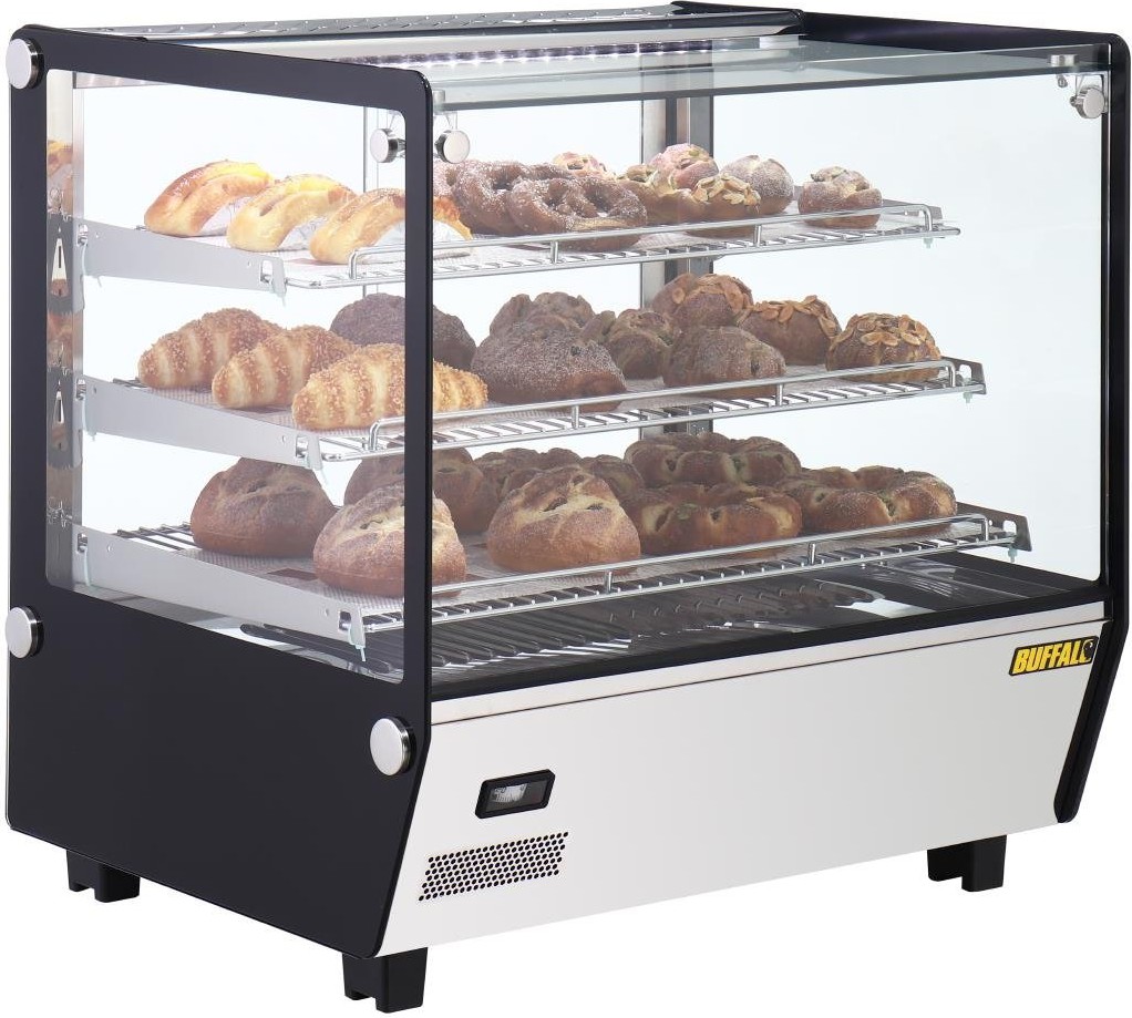  Buffalo Vitrine chauffante de comptoir carr&eacute;e 120L 