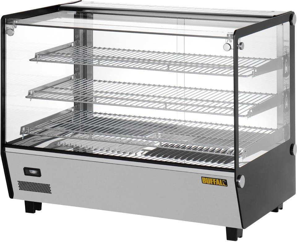  Buffalo Vitrine chauffante de comptoir carr&eacute;e 160L 