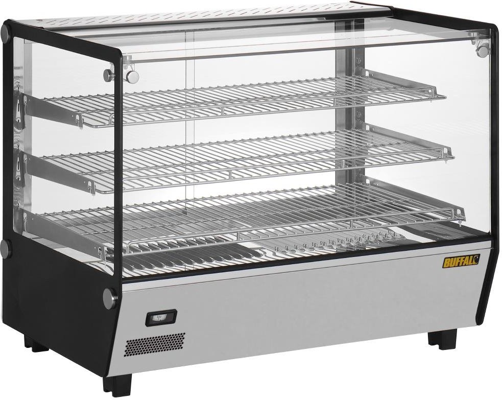  Buffalo Vitrine chauffante de comptoir carr&eacute;e 160L 