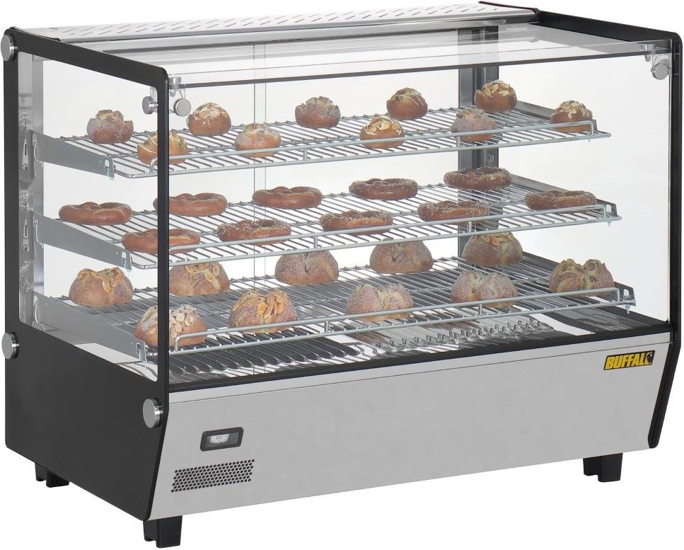  Buffalo Vitrine chauffante de comptoir carr&eacute;e 160L 