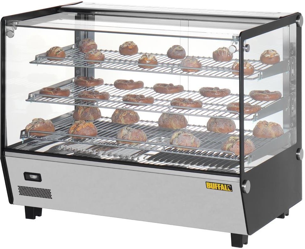  Buffalo Vitrine chauffante de comptoir carr&eacute;e 160L 