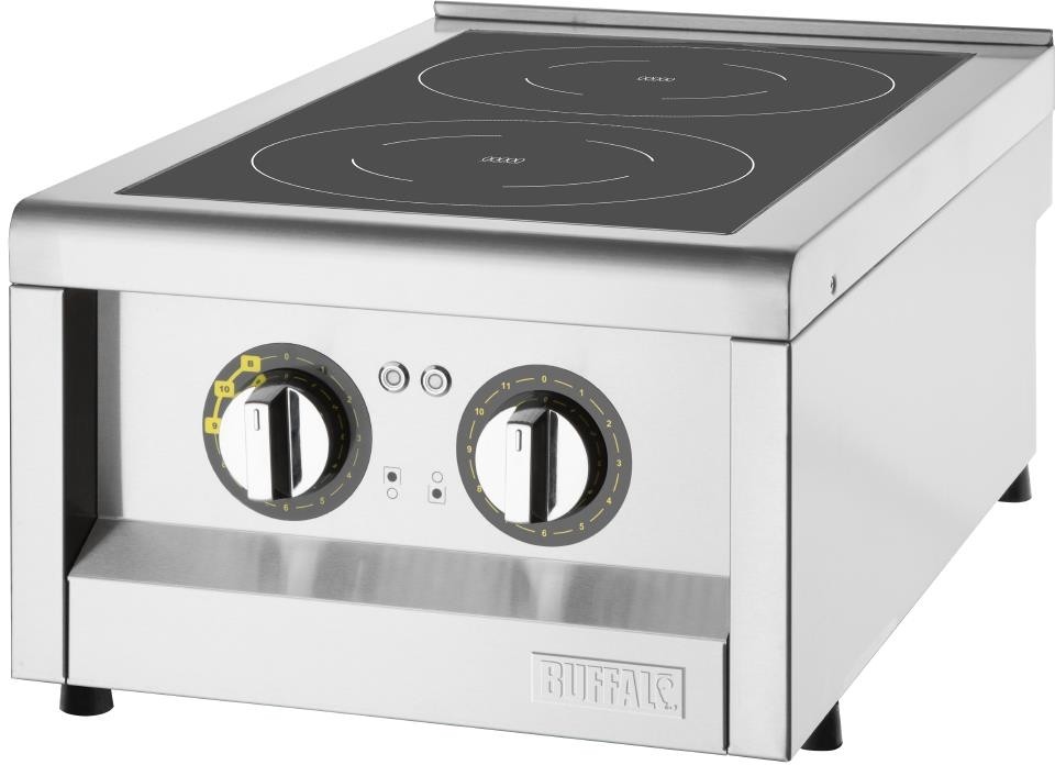  Buffalo Plaque de cuisson &agrave; induction double zone S&eacute;rie 600 3kW 