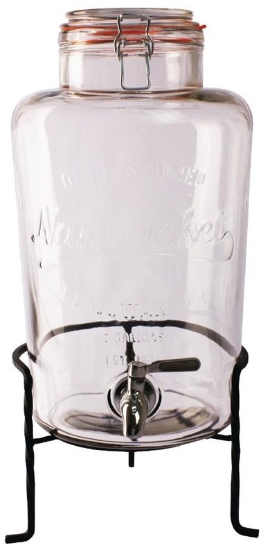  Olympia Distributeur d'eau r&eacute;tro en verre avec socle 8,5L 