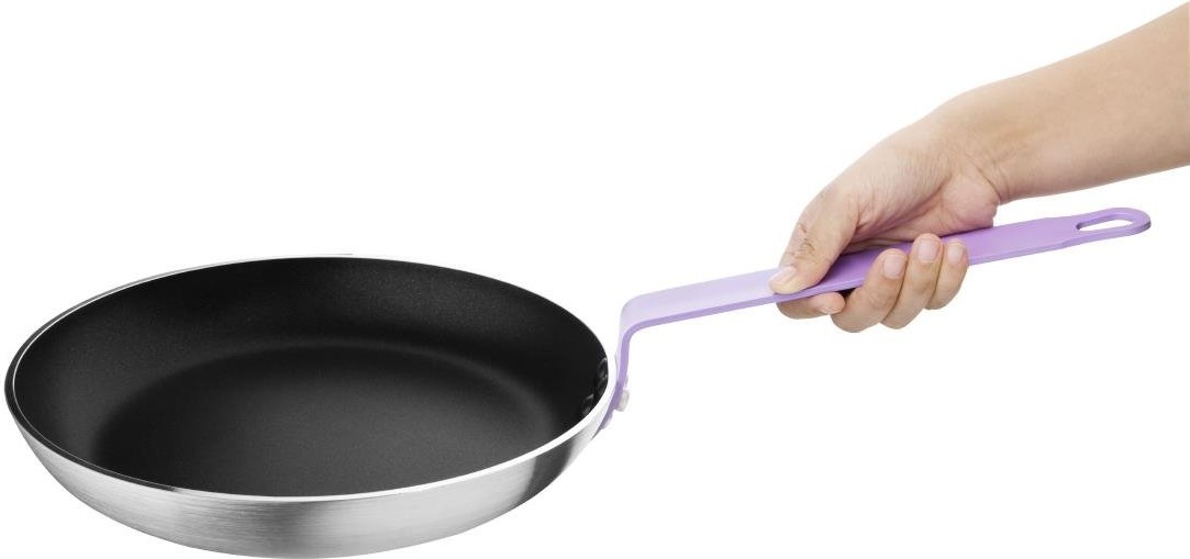  Hygiplas Po&ecirc;le en aluminium antiadh&eacute;sive Teflon Platinum Plus avec poign&eacute;e violette 28cm 